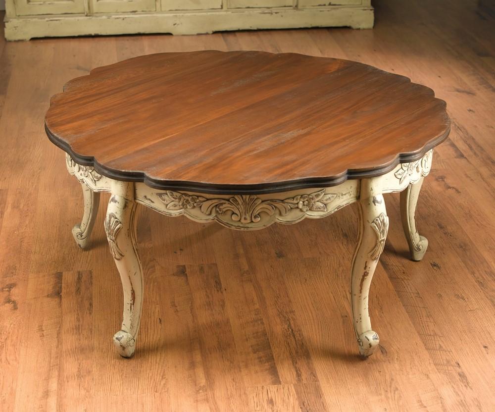 

    
Classic Walnut White Antique Finish Coffee Table Carved Wood by  AA Importing
