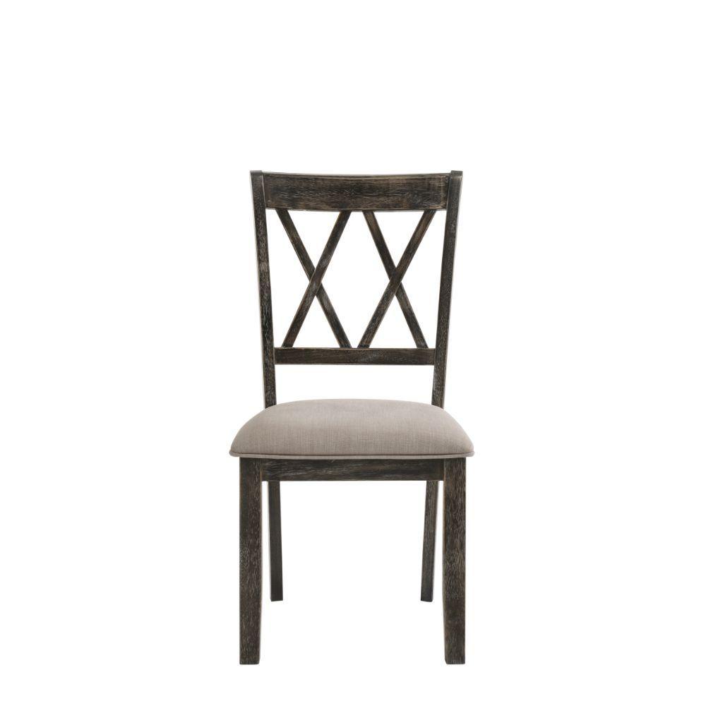 

    
Classic Weathered Gray 2 Dining Chairs by Acme Claudia II 71882-2pcs
