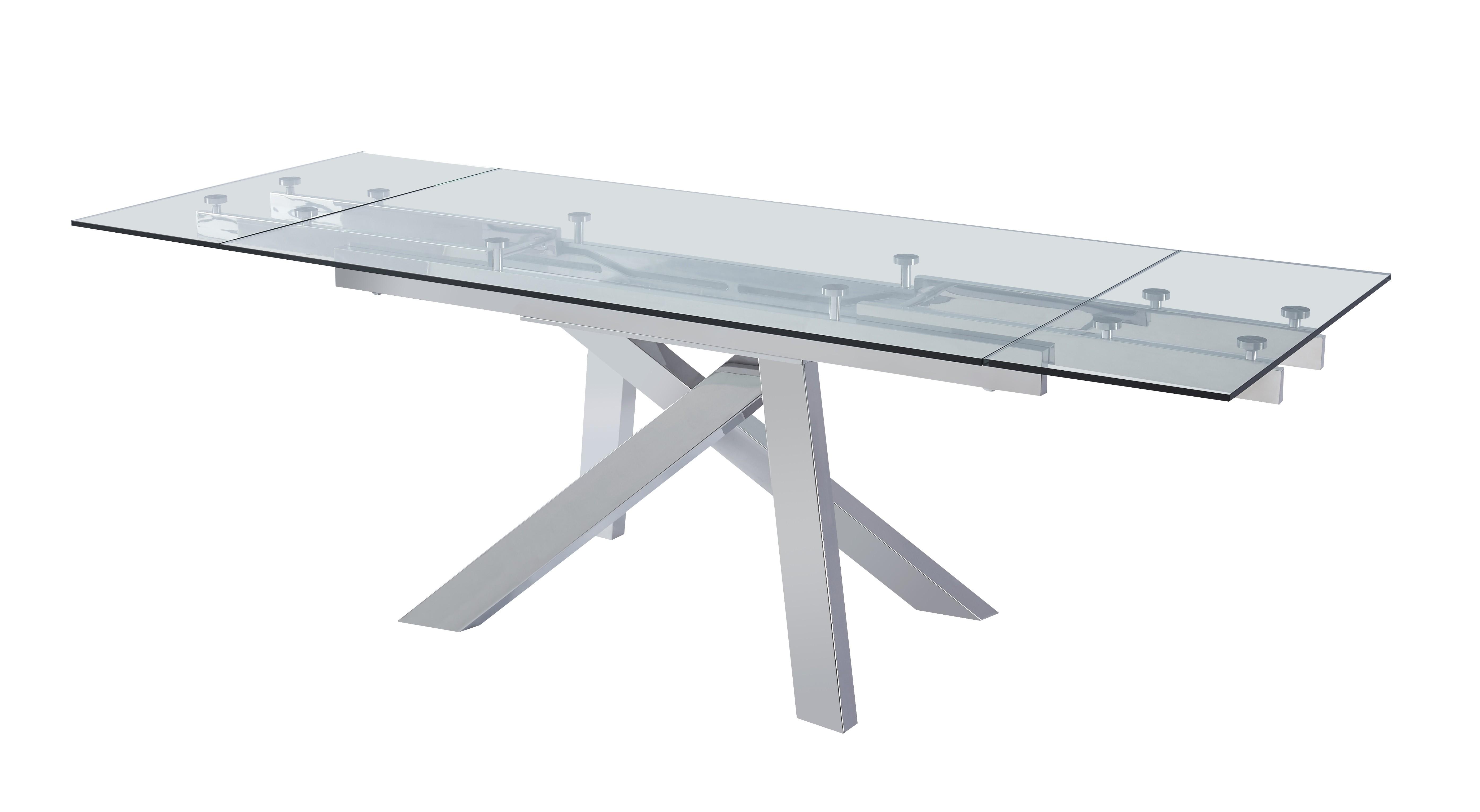 

    
J&M Furniture Premier Dining Table Chrome/Clear/White 17741
