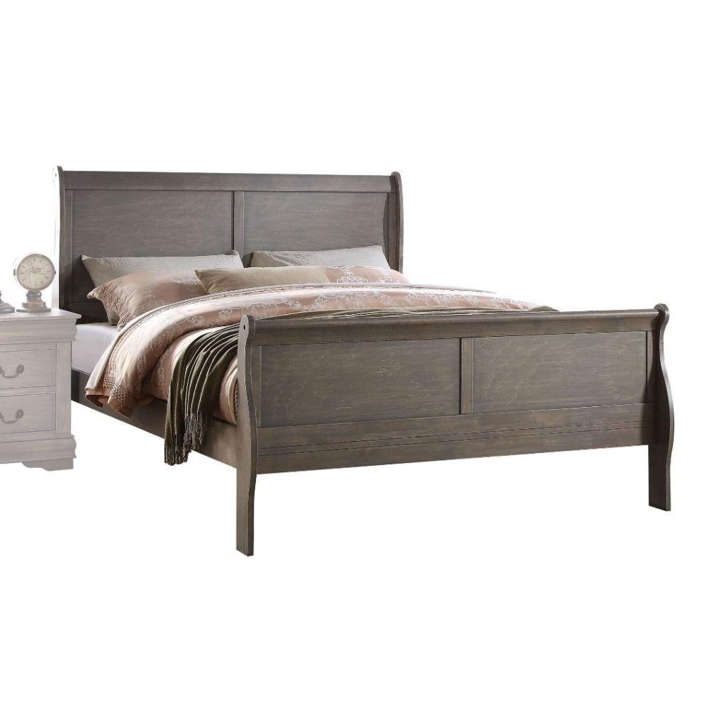 Contemporary, Rustic Bedroom Set Louis Philippe 23875T-3pcs in Gray 