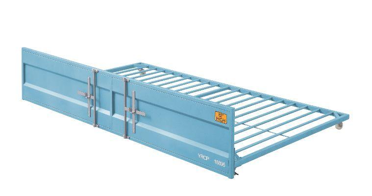 

    
Acme Furniture Cargo Twin Size Bed w/ Trundle Aqua 38265
