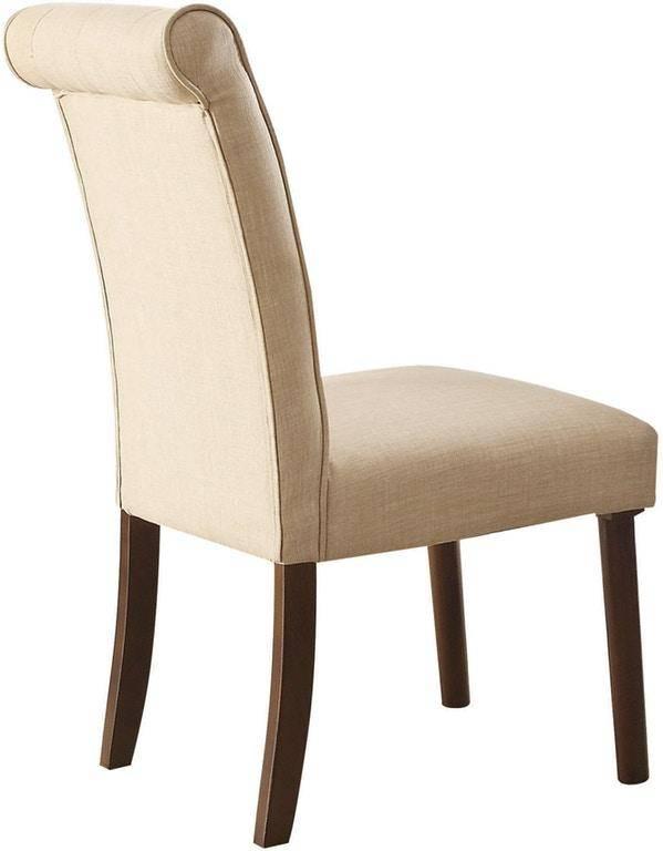 Contemporary Side Chair Set Gasha 72822-2pcs in Beige Linen
