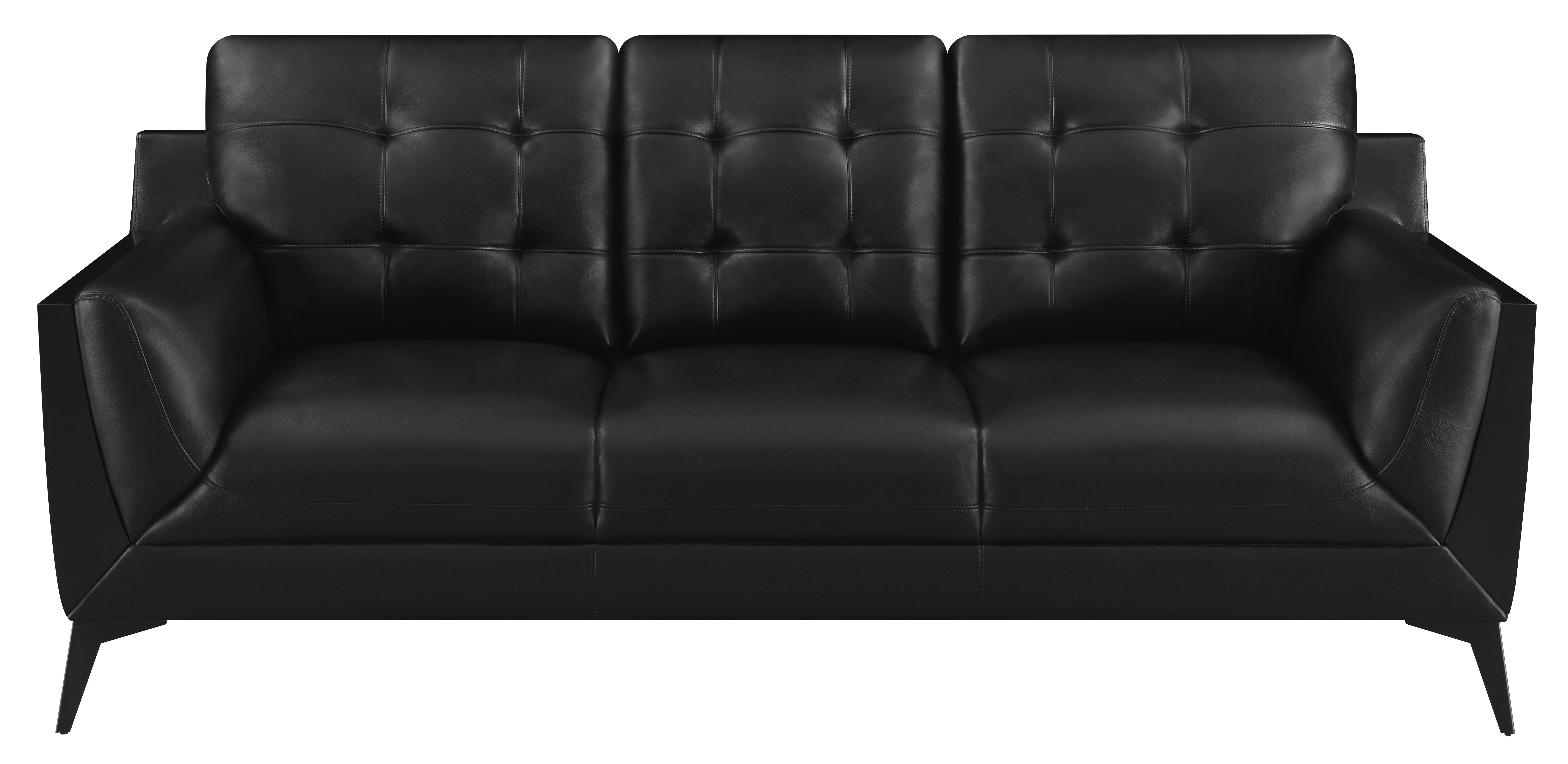 Contemporary Sofa 511131 Moira 511131 in Black Leatherette
