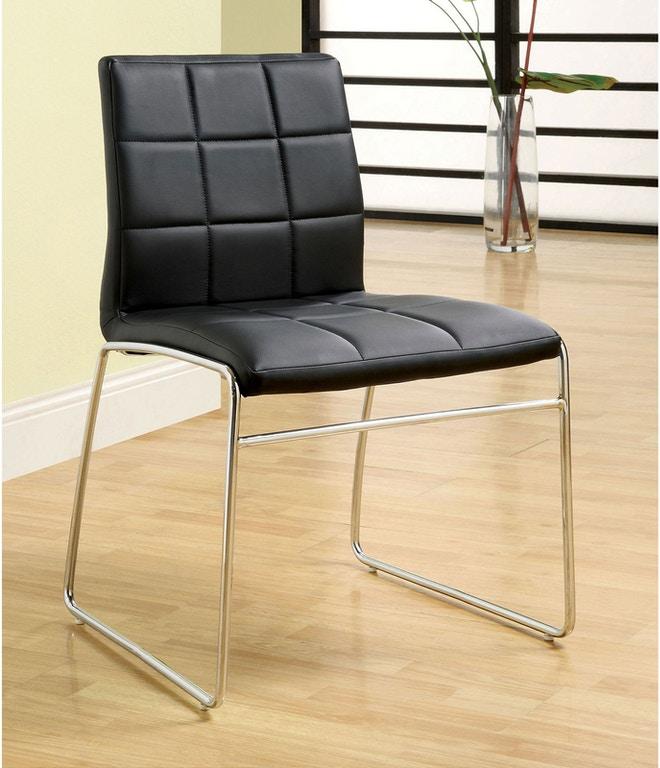 Contemporary Dining Side Chair CM8320BK-SC-2PK Kona CM8320BK-SC-2PK in Black Leatherette