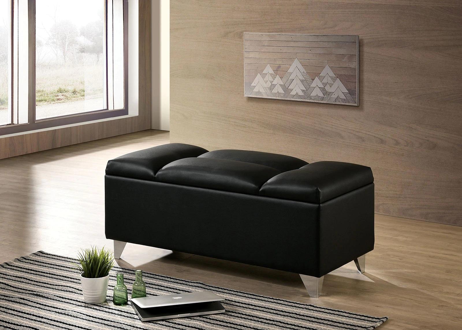 

    
Contemporary Black Solid Wood Bench Furniture of America CM7913BN Menkar
