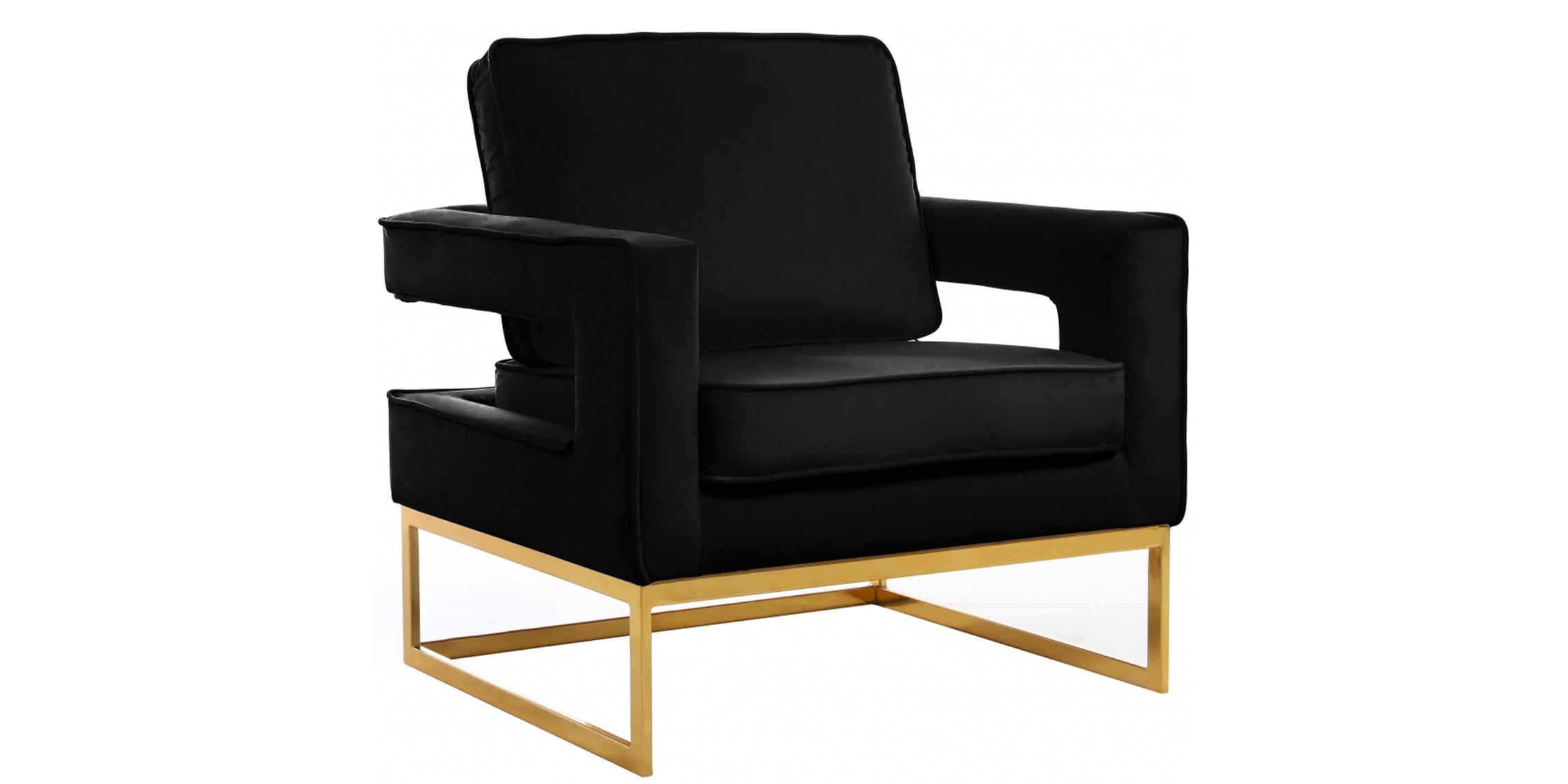 

    
Black Velvet Gold Steel Base Chair Noah 511Black Meridian Contemporary
