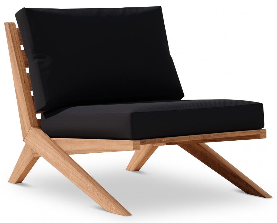 

    
Contemporary Black Wood Fabric Patio Chair Meridian Furniture Tahiti 351Black-C
