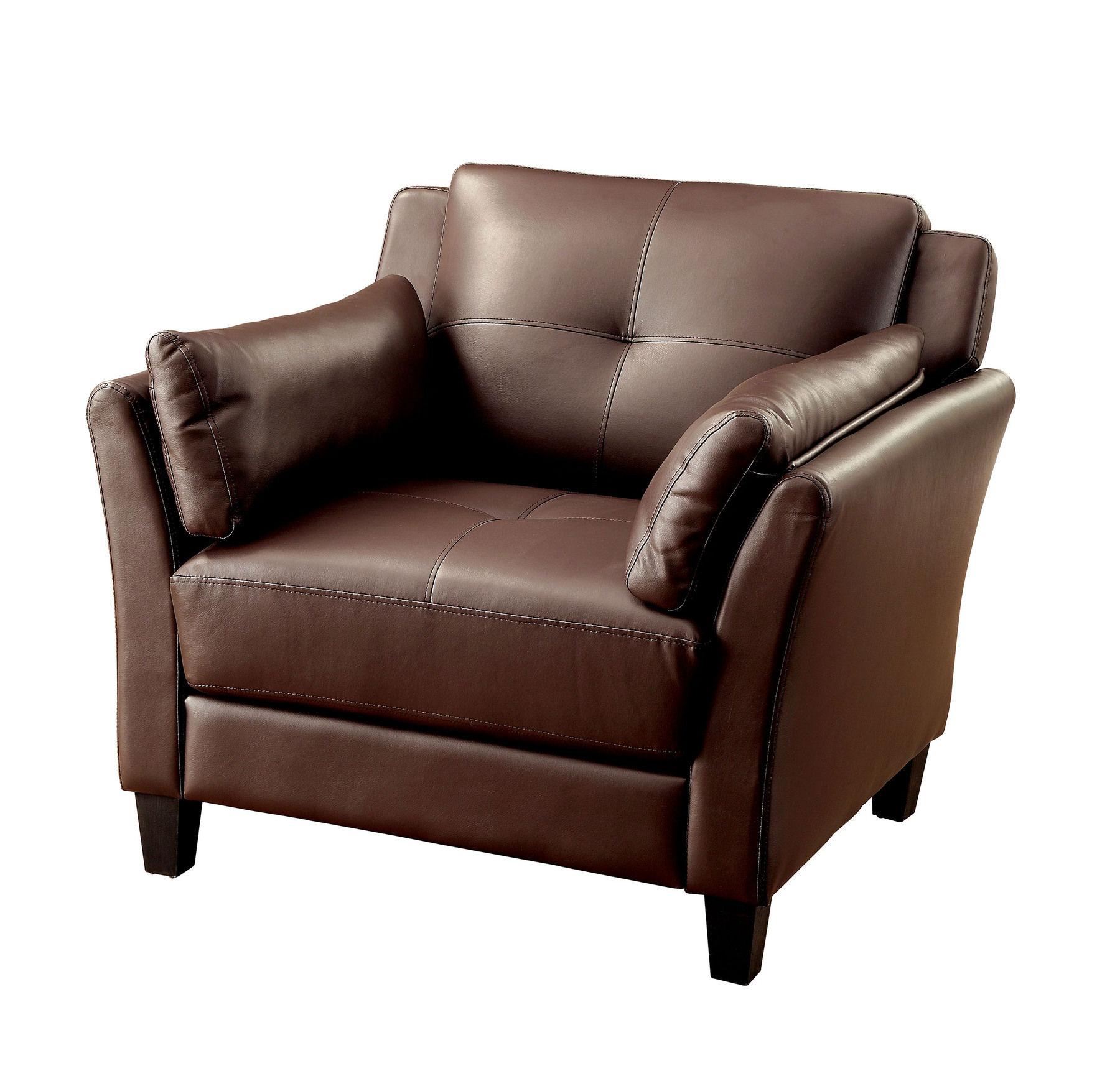 Contemporary Arm Chair CM6717BR-CH Pierre CM6717BR-CH in Brown Leatherette