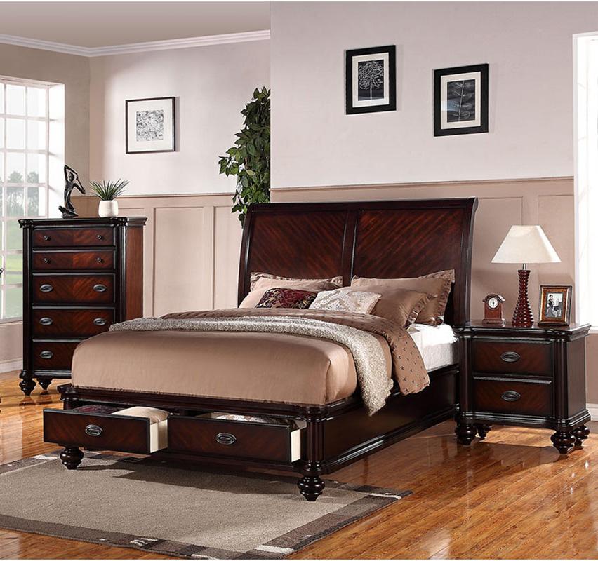 

    
Poundex Furniture F9190 Storage Bed Brown/Cherry F9190CK
