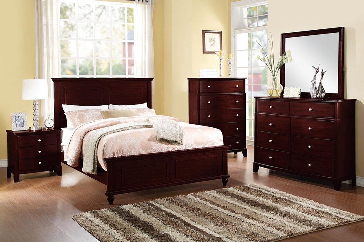 

    
Contemporary Brown Wood Eastern King Bed F9174 Poundex
