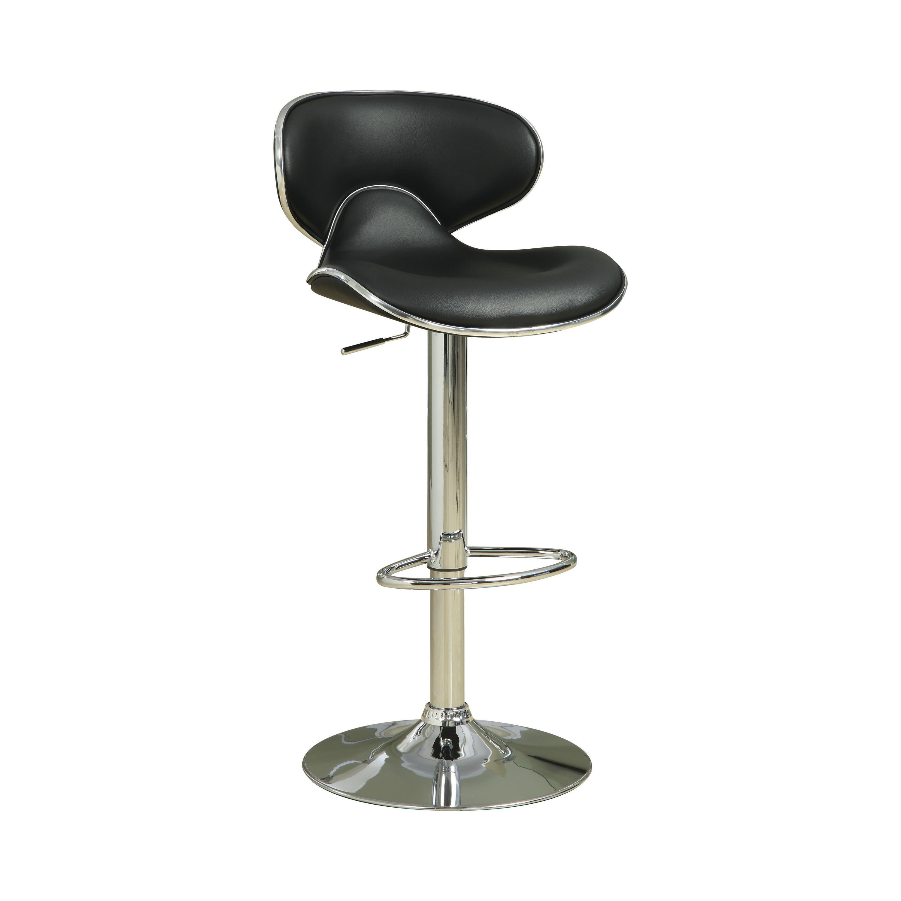 Contemporary Bar Stool Set 120359 120359 in Black Leatherette