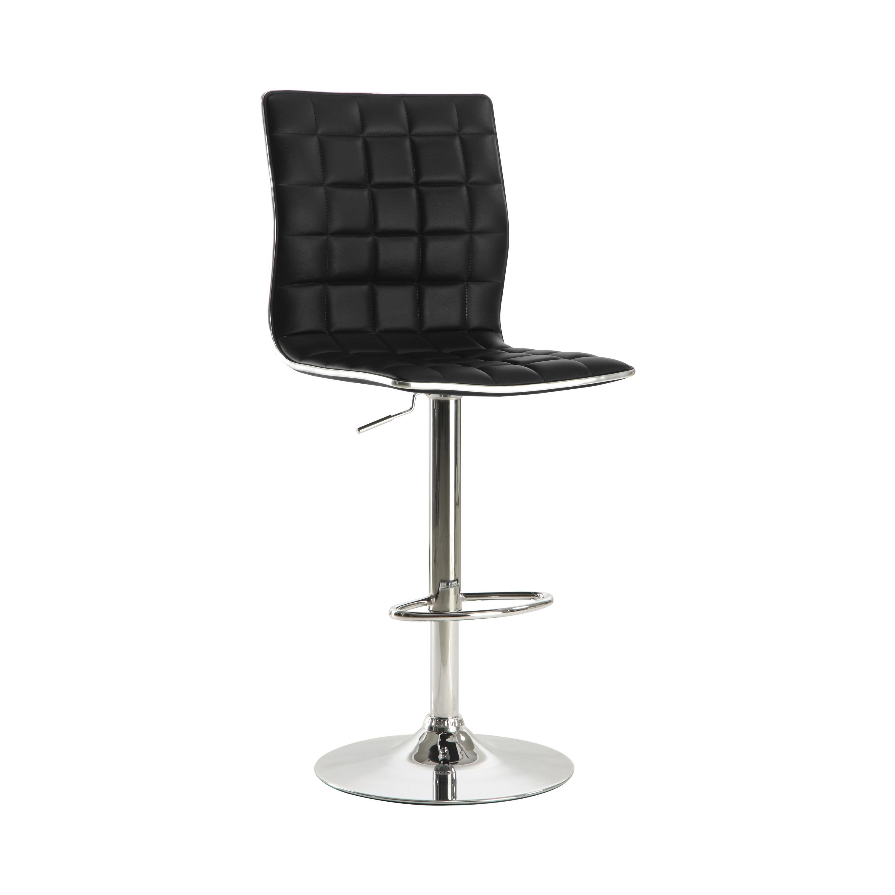 Contemporary Bar Stool Set 122087 122087 in Black Leatherette