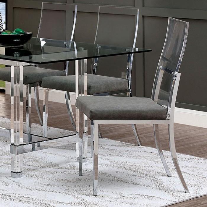 

    
Contemporary Chrome Metal Frame Dining Chair Set 2pcs Furniture of America CM3654SC Casper
