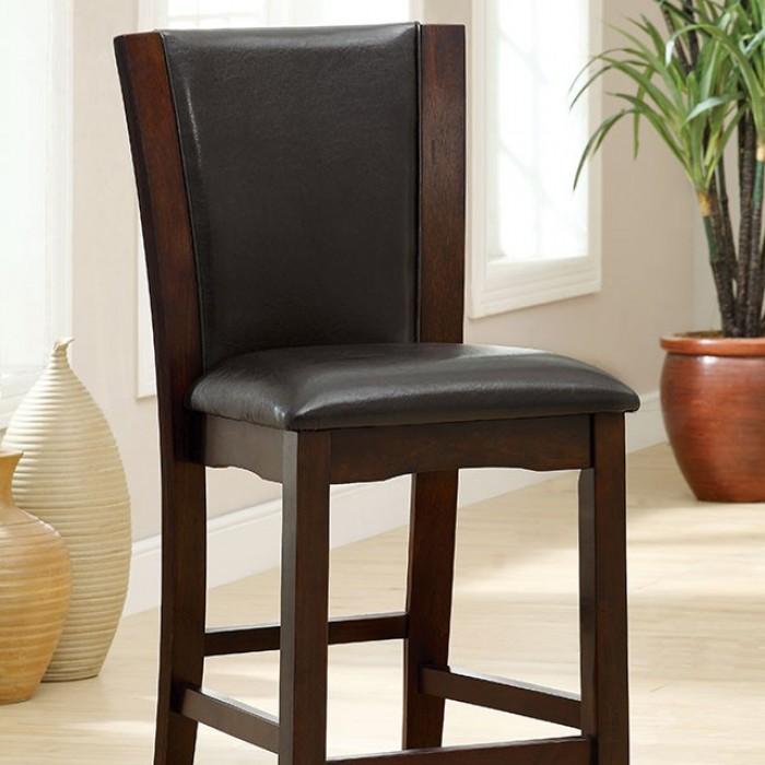 Contemporary Dining Chair Set CM3710PC-2PK Manhattan CM3710PC-2PK in Dark Cherry Leatherette