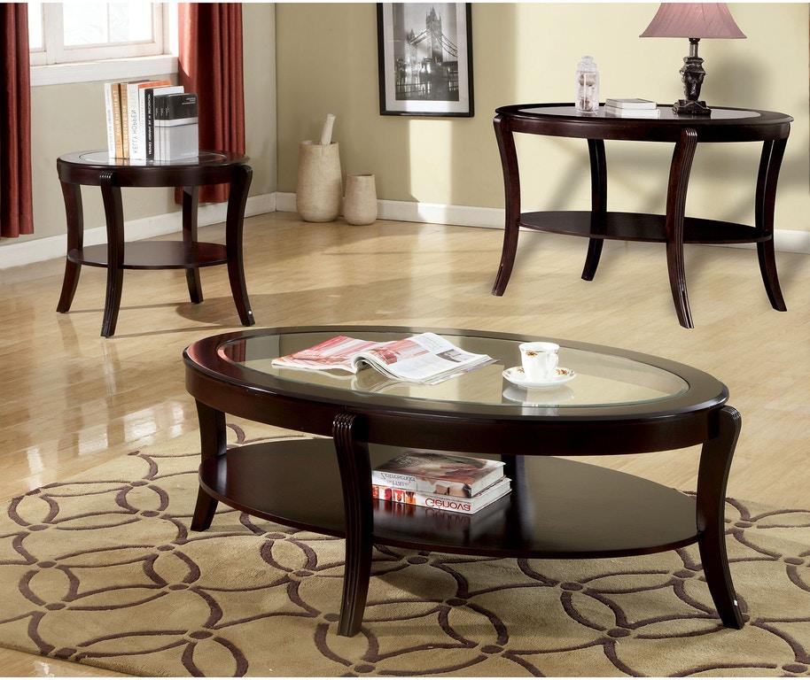 

    
Contemporary Espresso Beveled Glass Top Coffee Table Furniture of America CM4488C Finley
