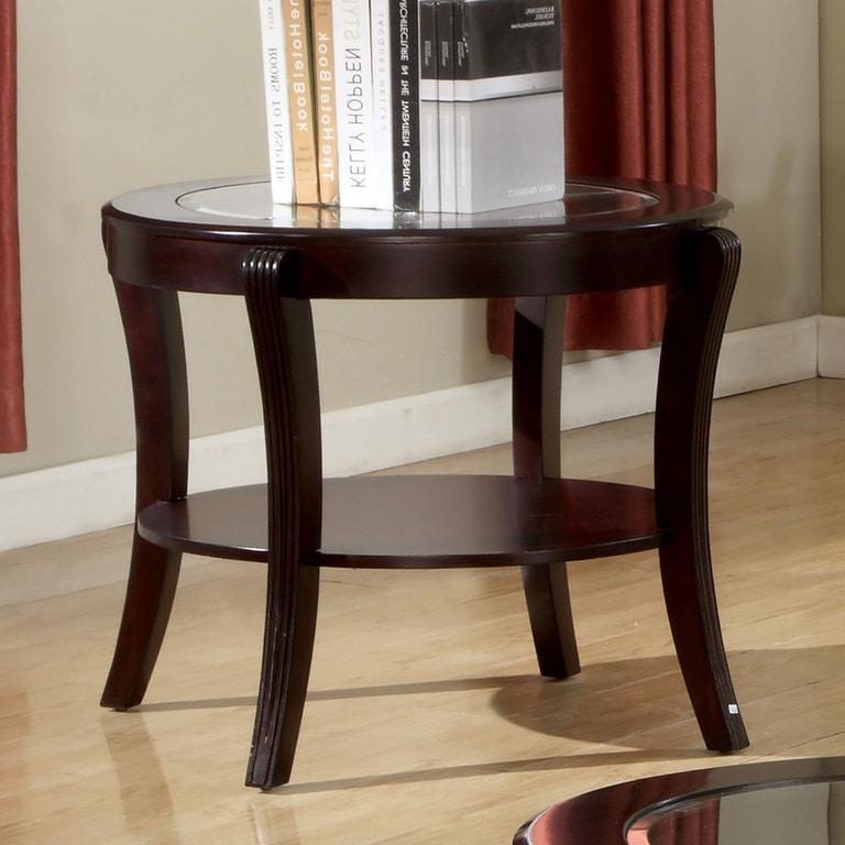 

    
Contemporary Espresso Beveled Glass Top End Table Furniture of America CM4488E Finley
