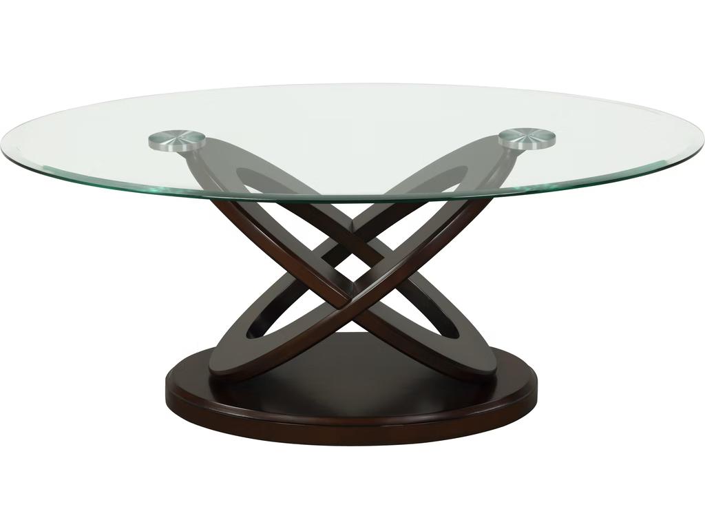 Contemporary, Classic Coffee Table Cyclone 4235-01 in Dark Walnut 