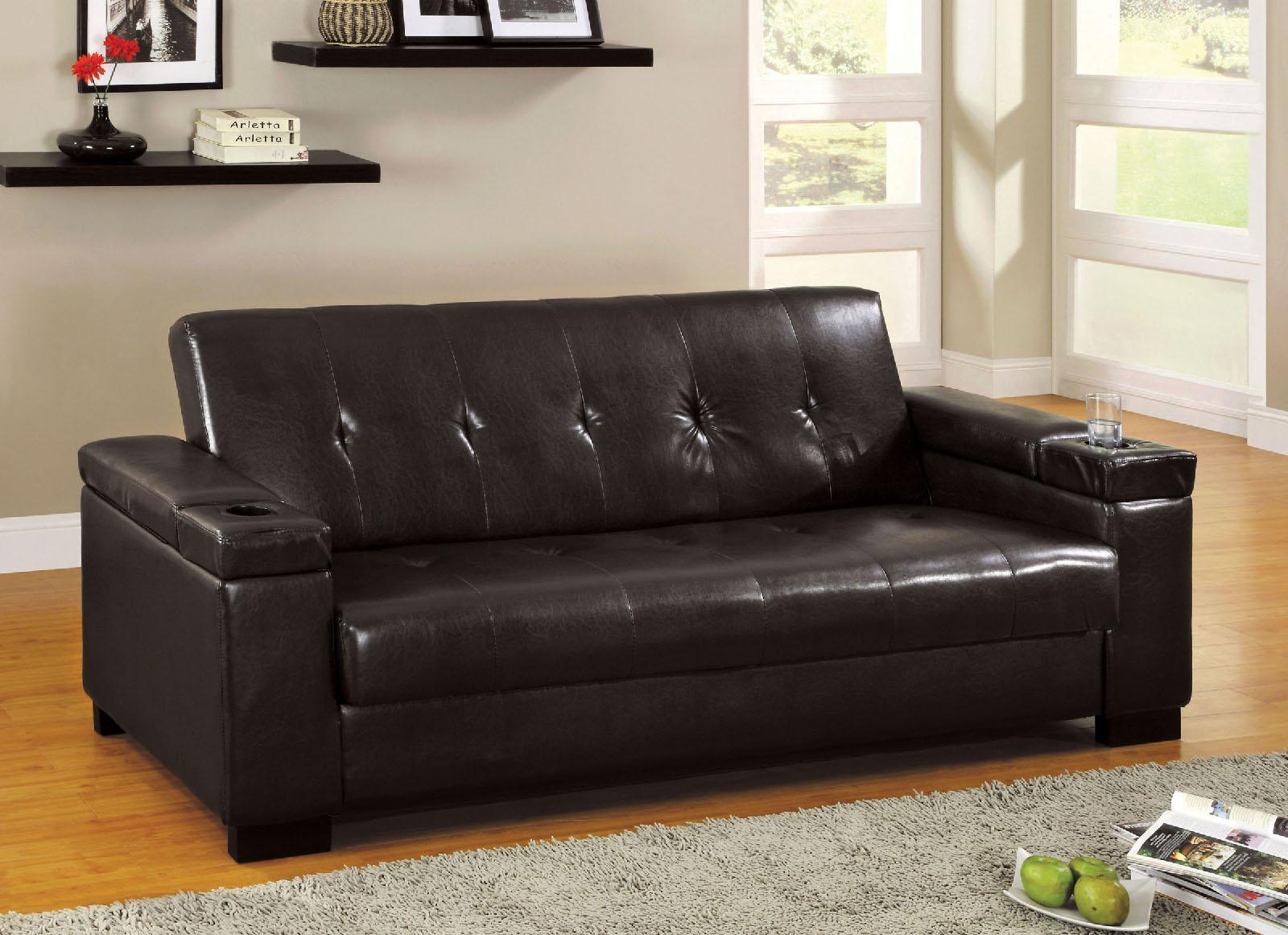

    
Espresso Leatherette Futon Sofa LOGAN CM2123 Furniture of America Contemporary
