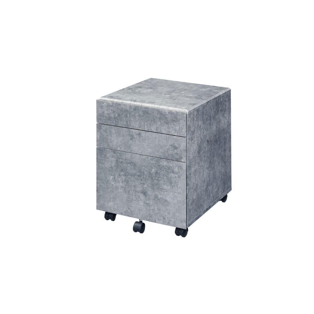 

    
Contemporary Faux Concrete & Silver File Cabinet by Acme 92909 Jurgen
