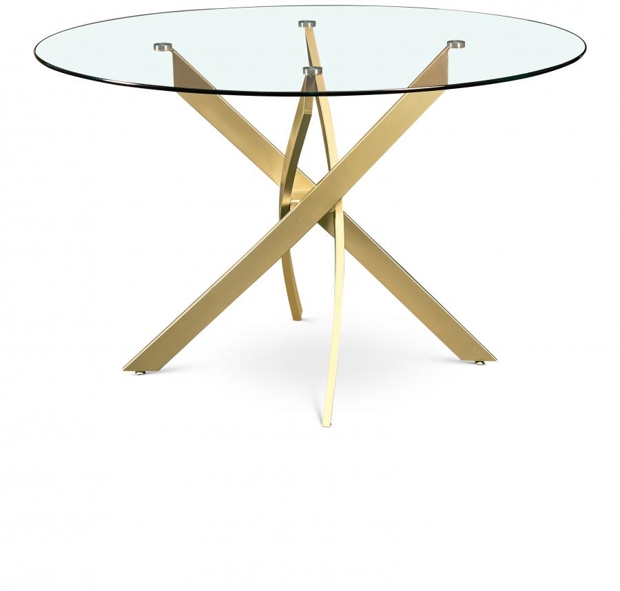 Contemporary Dining Table Xander Round Dining Table 984-T-RT 984-T-RT in Gold 