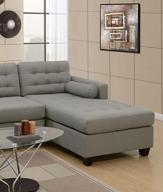 

    
Poundex Furniture F7564 2-Pcs Sectional Sofa Gray F7564
