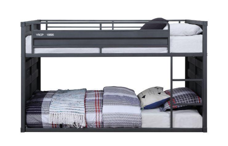 

    
Contemporary Gunmetal Twin Bunk Bed by Acme Cargo 37815
