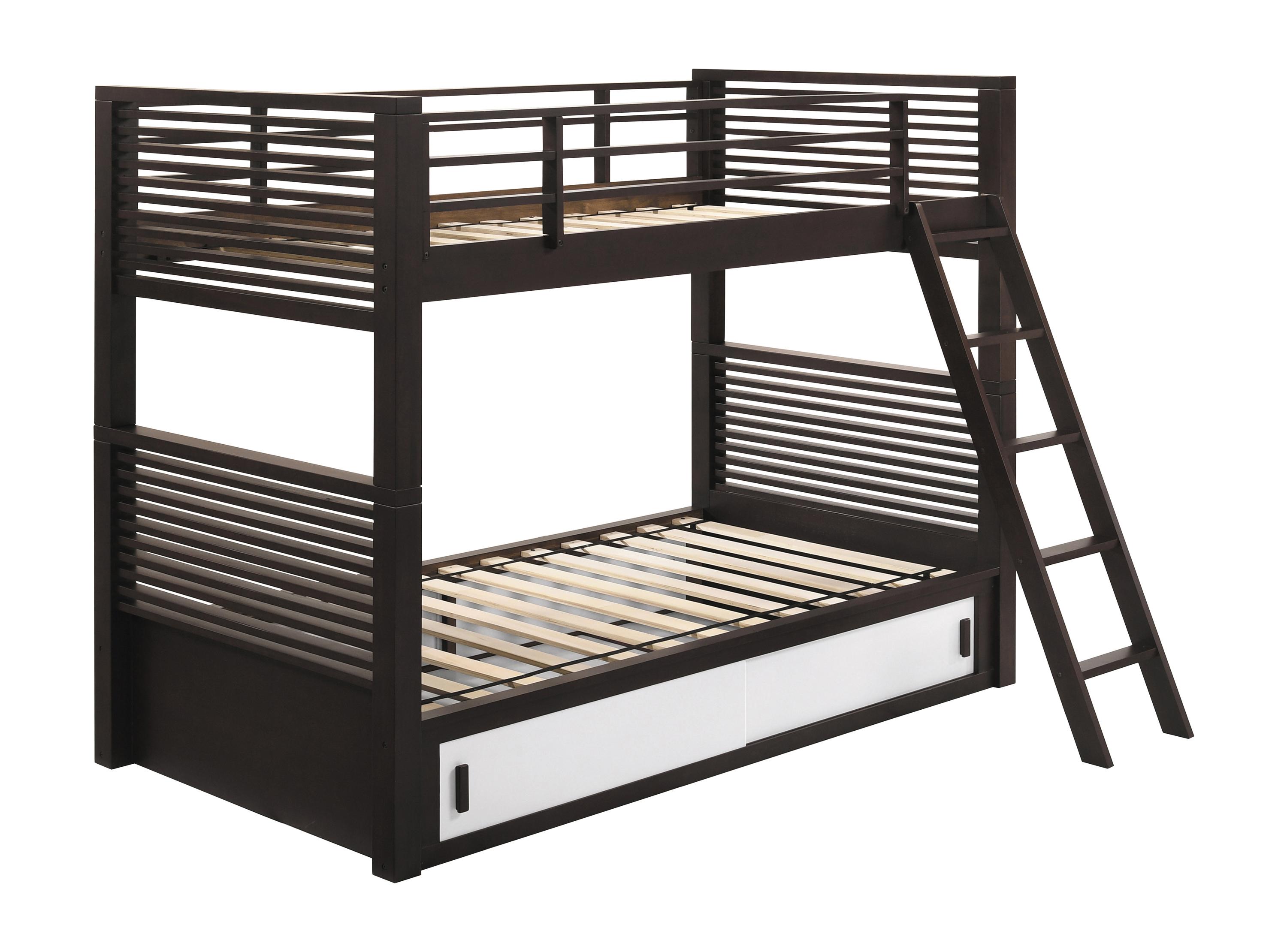 Contemporary Bunk Bed 400736T Oliver 400736T in Java 
