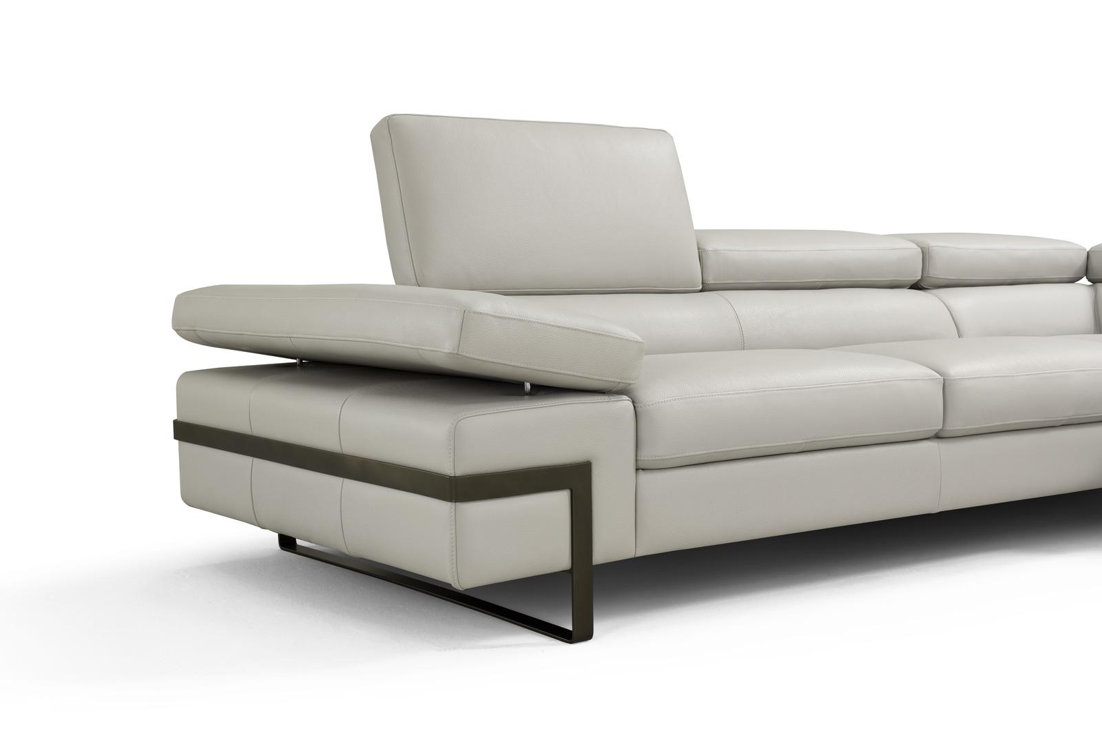 

        
J&M Furniture Rimini Sectional Sofa Light Grey Italian Leather 53656546879879
