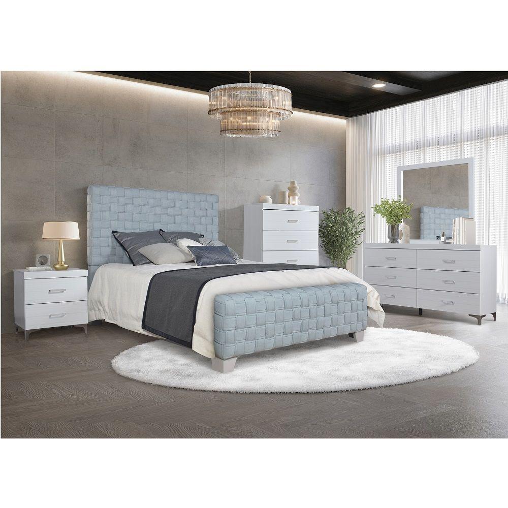 Contemporary Platform Bedroom Set Saree Queen Platform Bedroom Set 3PCS BD02353Q-Q-3PCS BD02353Q-Q-3PCS in White, Teal, Gray Chenille