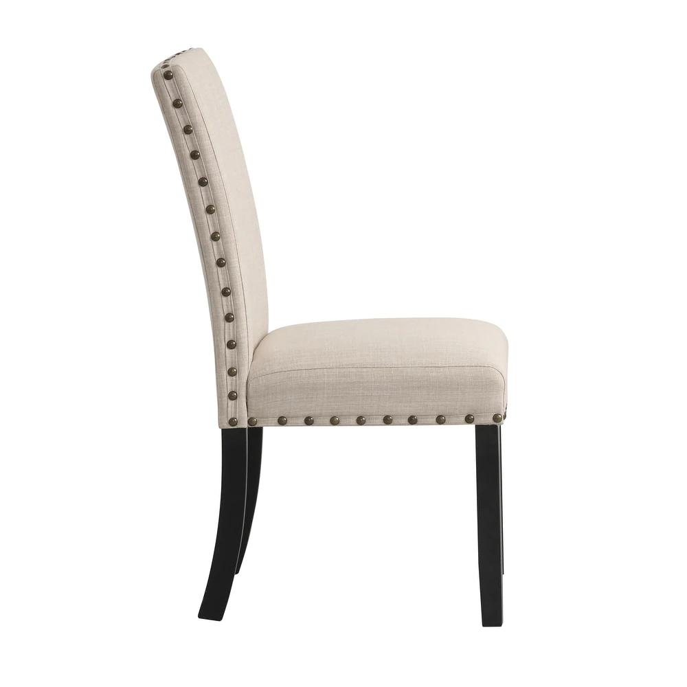 

    
Contemporary Linen & Salvage Dark Oak 2x Dining Chairs by Acme Nolan 72852-2pcs
