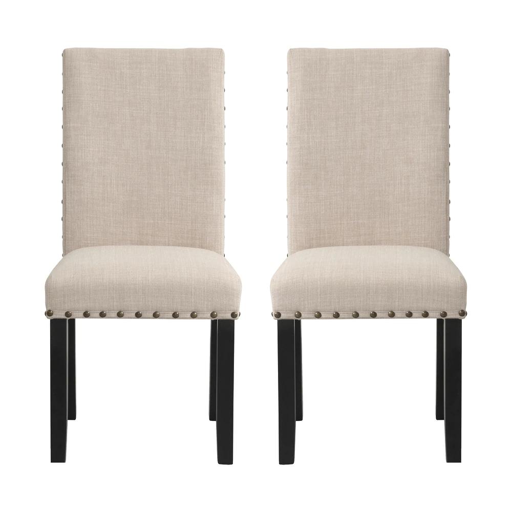 

    
Contemporary Linen & Salvage Dark Oak 2x Dining Chairs by Acme Nolan 72852-2pcs
