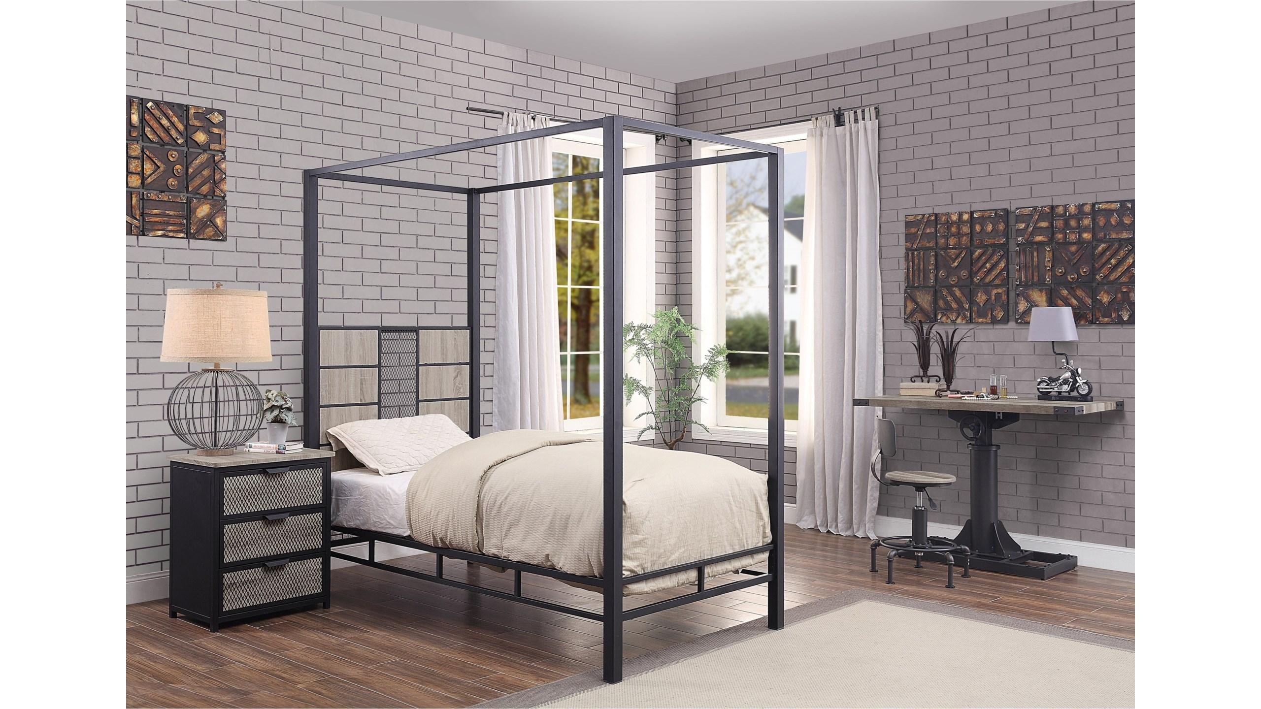 

    
Contemporary Natural & Sandy Gray Twin 3pcs Bedroom Set by Acme Baara 22050T-3pcs
