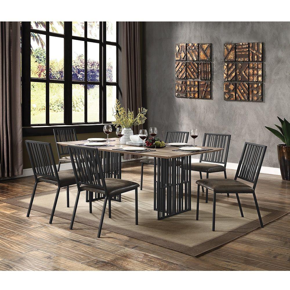 

    
Contemporary Antique Oak/Black Composite Wood Dining Table Acme Zudora DN01757-T
