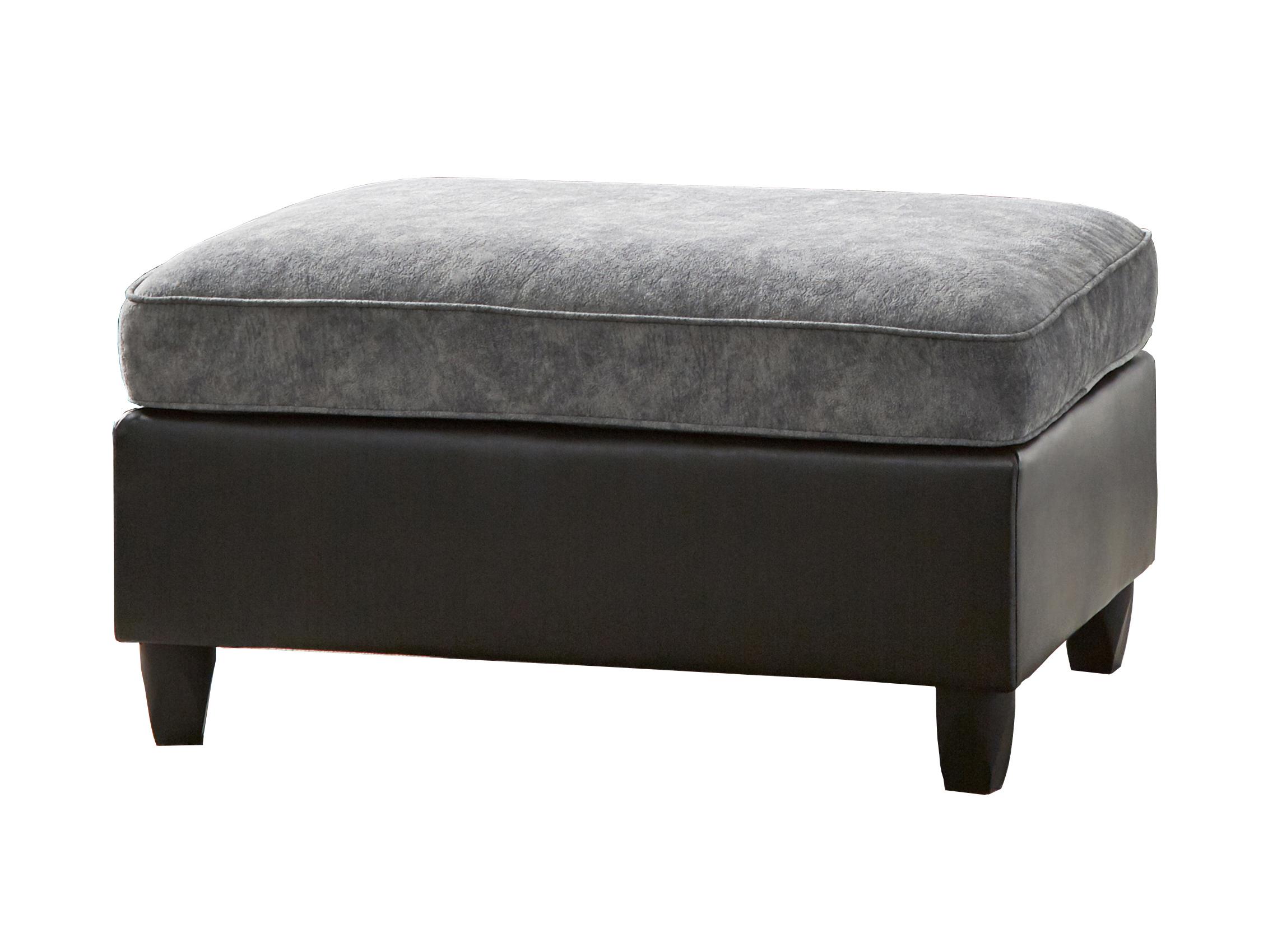 Contemporary Ottoman 552044 Vinny 552044 in Pewter Leatherette
