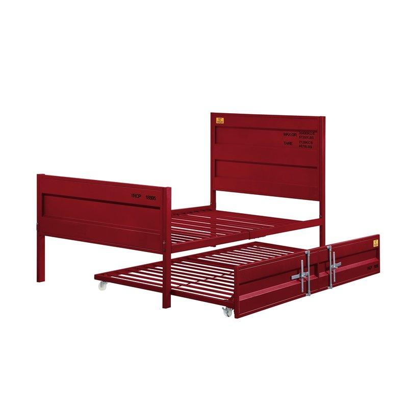 

    
Contemporary Red Full Bed + Trundle by Acme Cargo 35945F-2pcs
