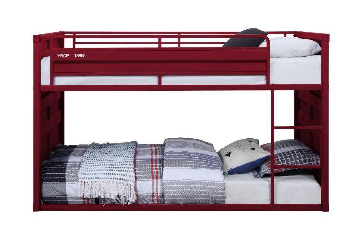 Contemporary Bunk Bed Cargo 38280 in Red 