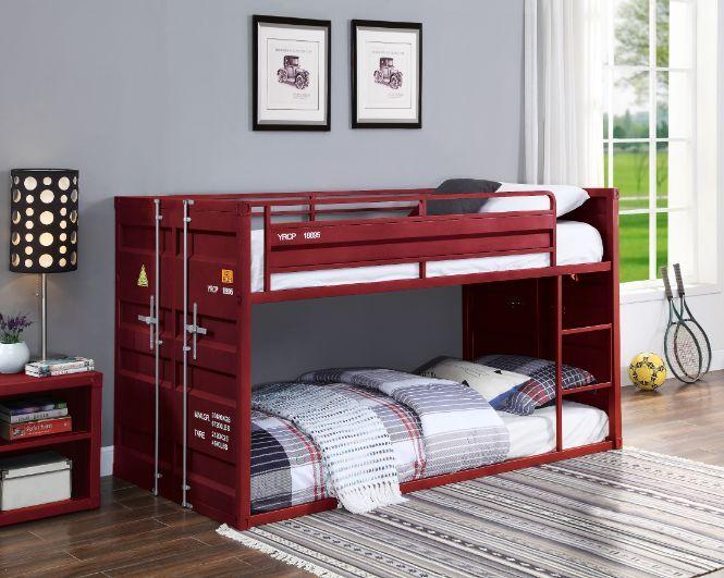 

    
Acme Furniture Cargo Bunk Bed Red 38280
