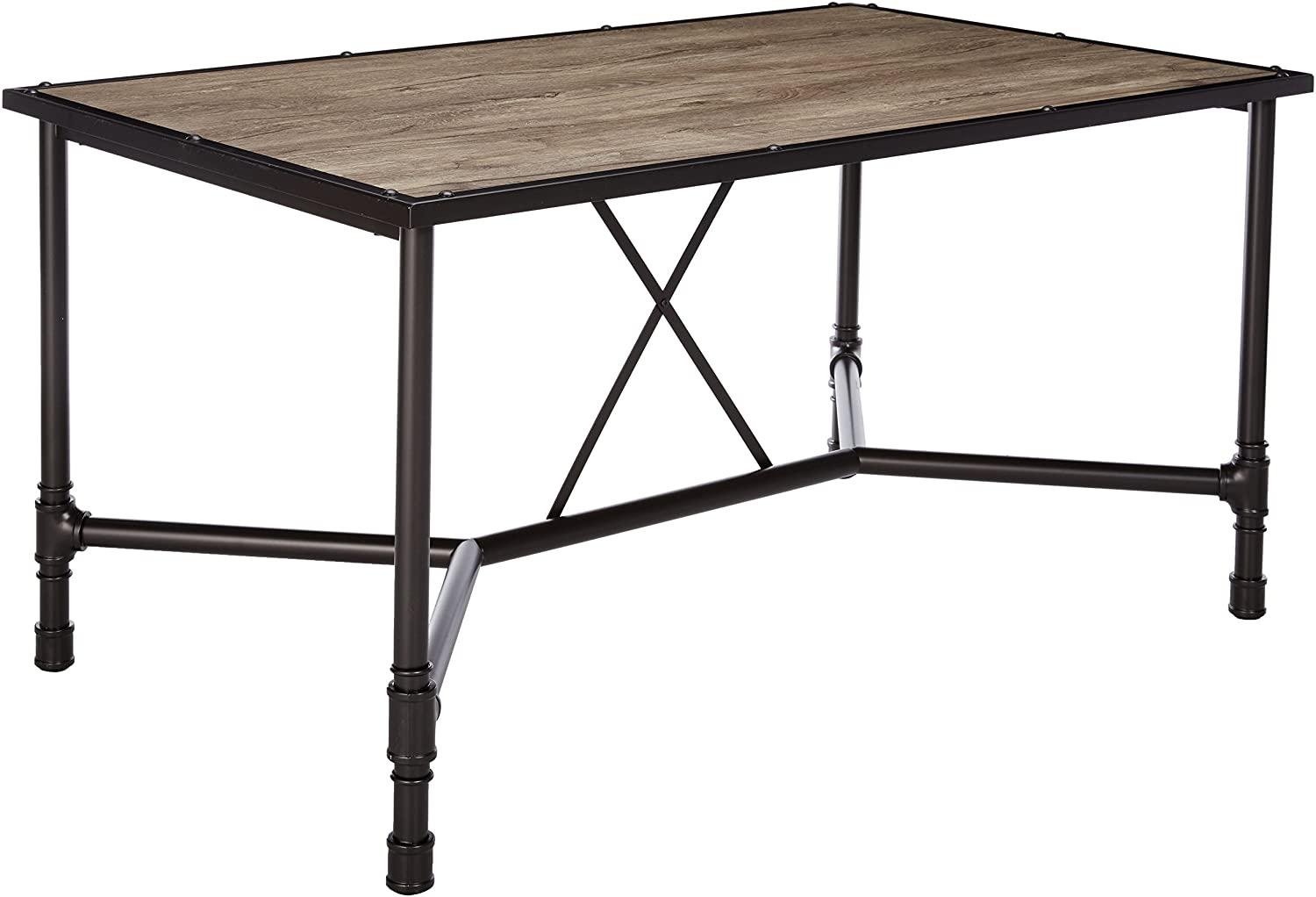Contemporary Dining Table Caitlin 72035 in Oak, Black 