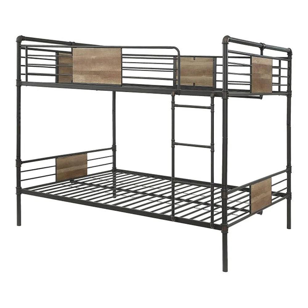 Contemporary Q/Q Bunk Bed Brantley 37720 in Sand 