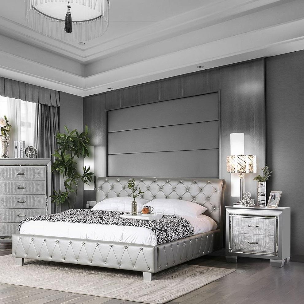 

    
Contemporary Silver Solid Wood Full Bedroom Set 3pcs Furniture of America CM7056SV-F Juilliard
