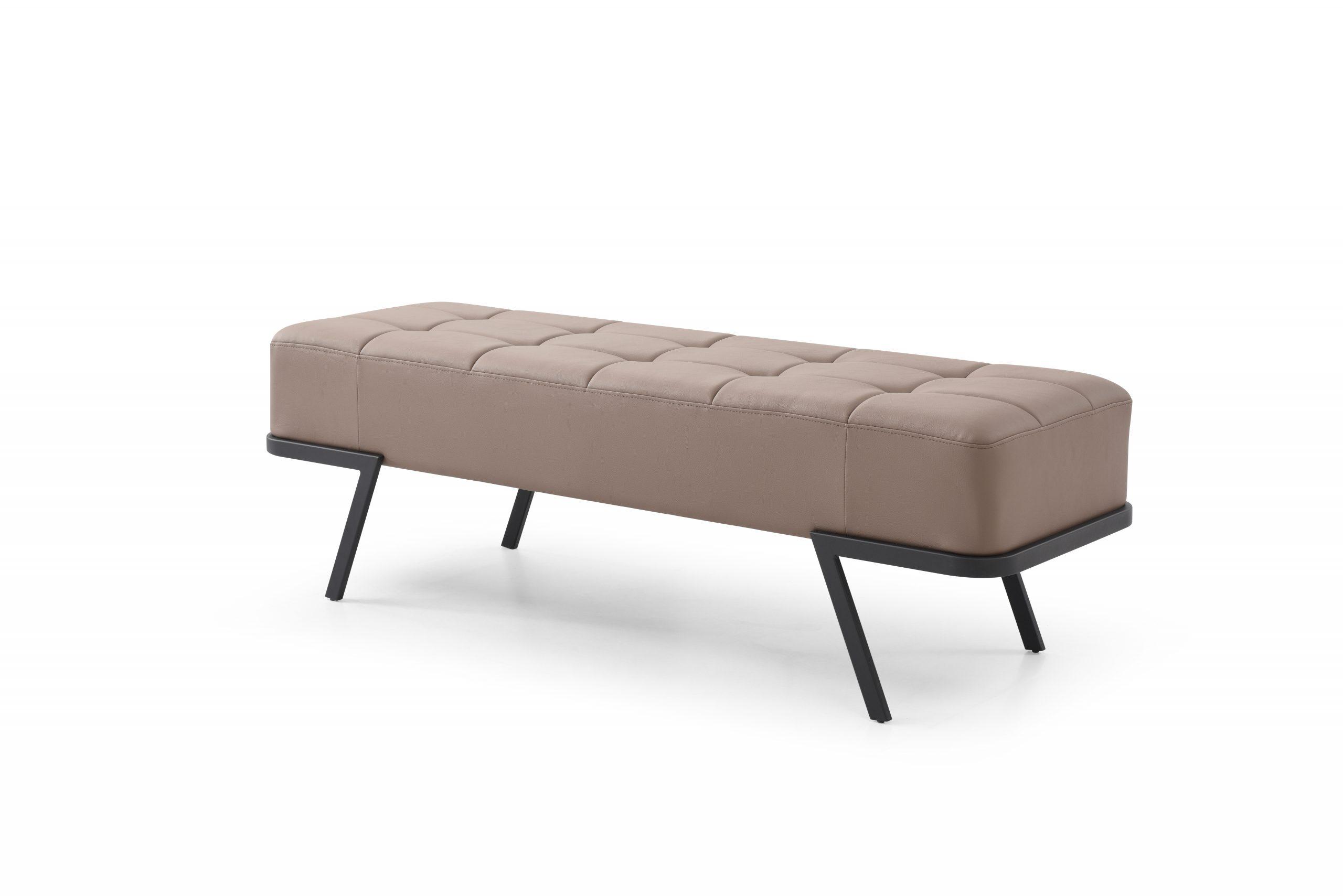 

    
Contemporary Taupe Faux Leather Bench WhiteLine BN1714P-TAU Shadi
