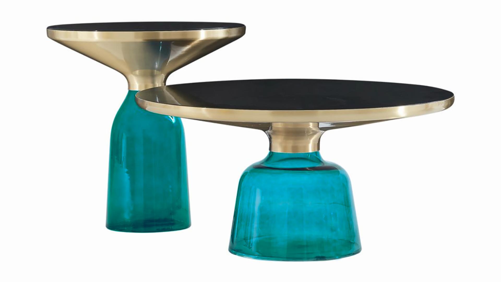 Contemporary Coffee Table and End Table Set CT-W9319-BLUE-CT CT-W9319-BLUE-CT ET-W9319-BLUE in Turquoise, Blue 