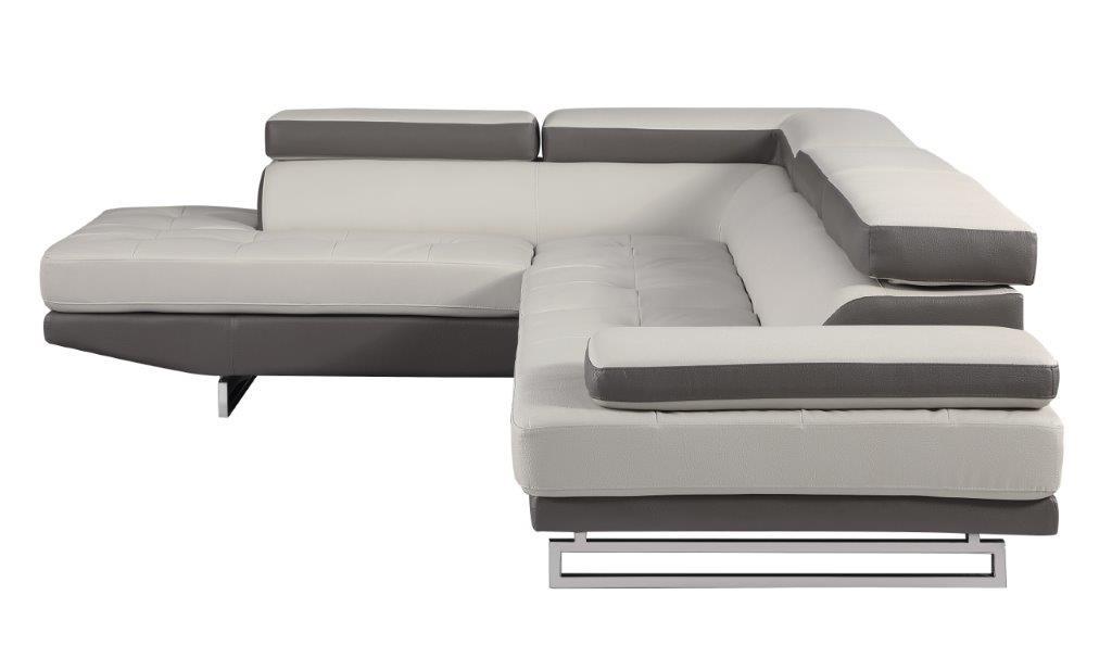 

    
LIGHT GRAY/DARK GRAY Faux Leather Air Sectional LAF Contemporary 8136 Global United
