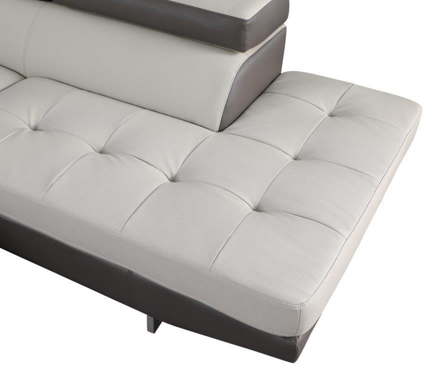 

        
00083398860456LIGHT GRAY/DARK GRAY Faux Leather Air Sectional LAF Contemporary 8136 Global United
