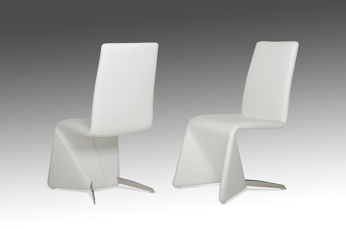 

    
Contemporary White Leatherette Dining Chairs Set by VIG Nisse
