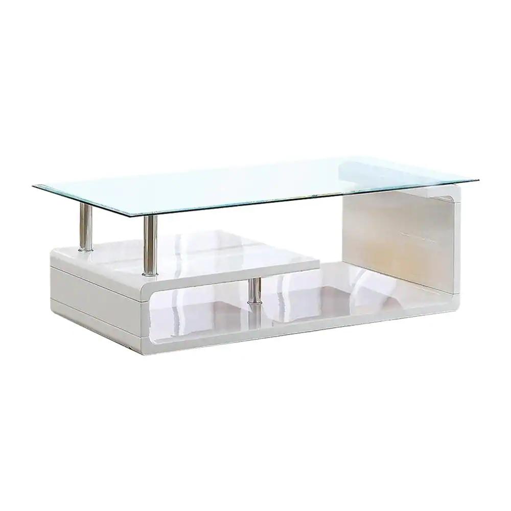 

    
Contemporary White Tempered Glass Coffee Table Furniture of America CM4056C Torkel
