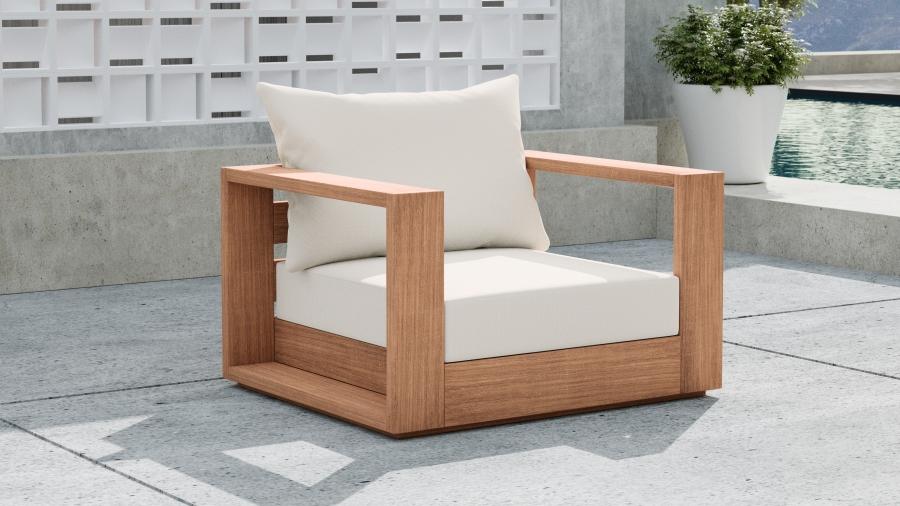 

    
Contemporary White Wood Fabric Patio Chair Meridian Furniture Tulum 353White-C
