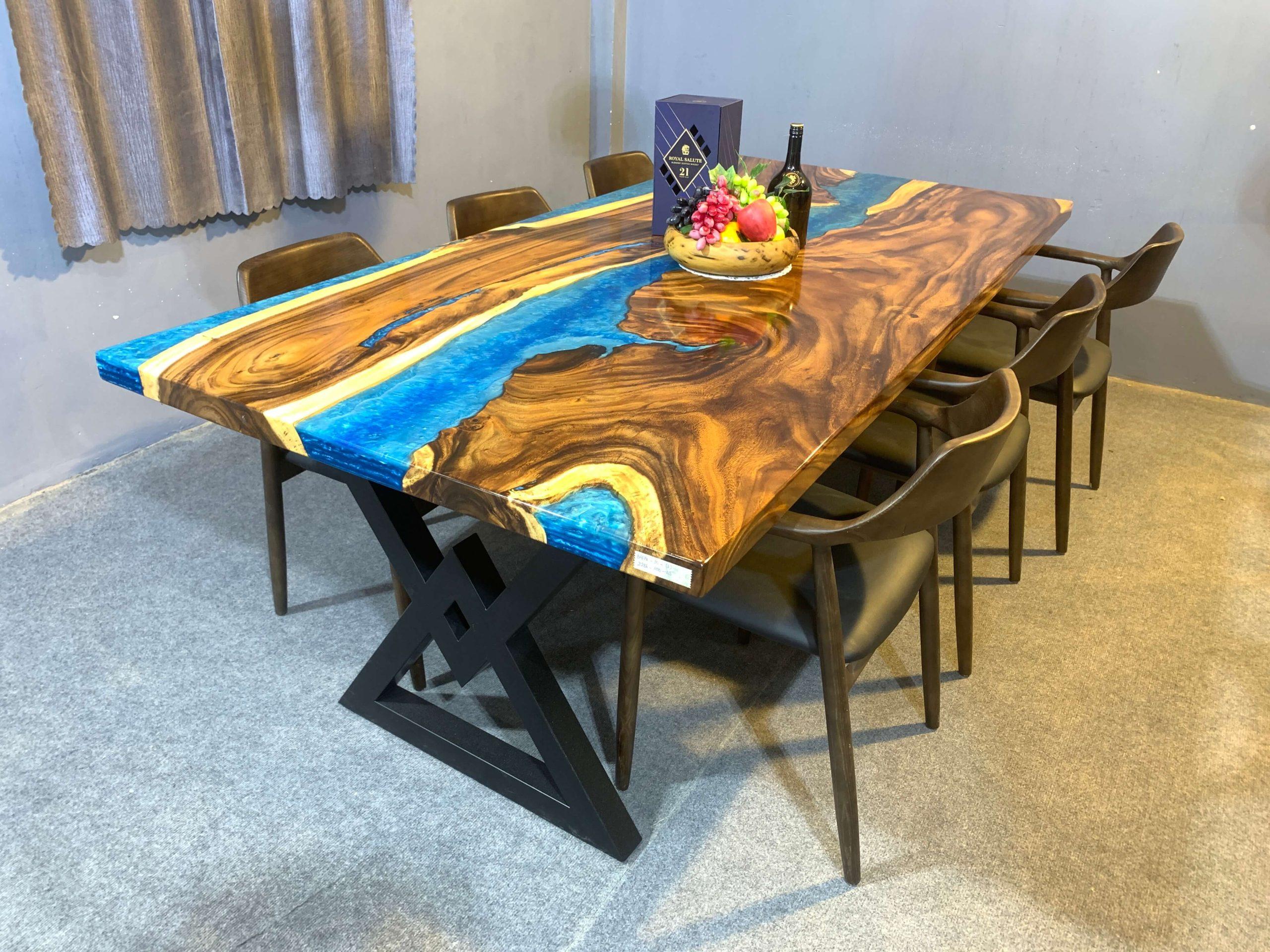 Contemporary Dining Table Lampedusa Dining Table EVT0005-90-BLU-T EVT0005-90-BLU-T in Wood, Blue, Black 