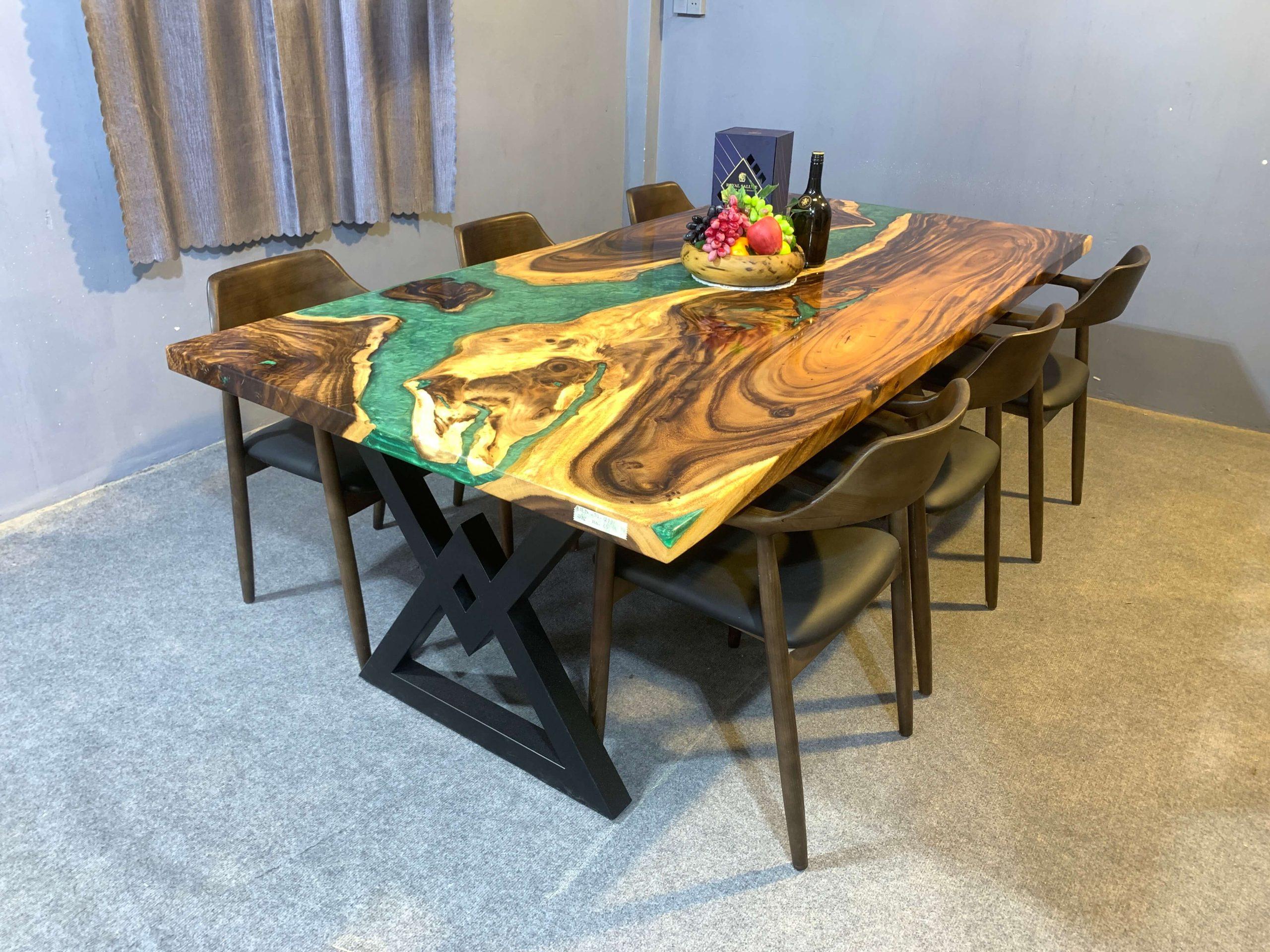 Contemporary Dining Table Green River Dining Table EVT0004-90-GREEN-T EVT0004-90-GREEN-T in Wood, Green, Black 