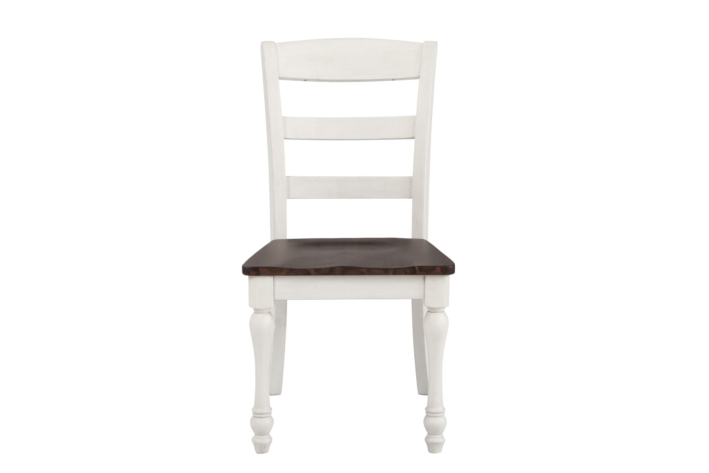 Cottage Side Chair Set 110382 Madelyn 110382 in Cocoa, White 